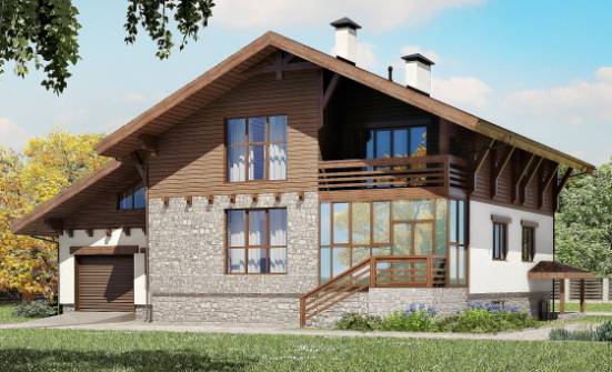 420-001-П Проект трехэтажного дома с мансардой и гаражом, красивый домик из кирпича Вязьма | Проекты домов от House Expert