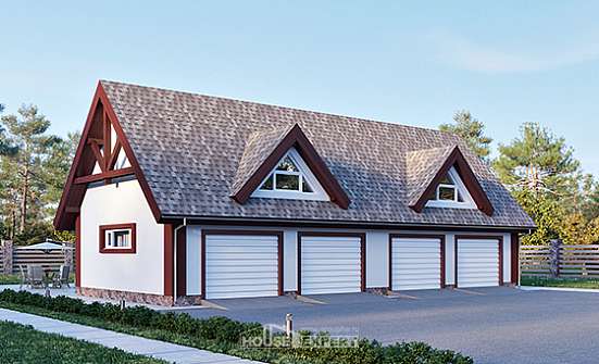 145-002-Л Проект гаража из поризованных блоков Десногорск | Проекты домов от House Expert
