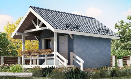 020-001-П Проект одноэтажного дома, крохотный домик из бревен Ярцево | Проекты одноэтажных домов от House Expert