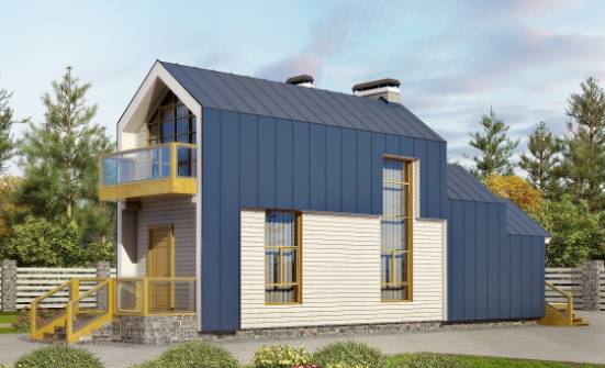 060-006-П Проект двухэтажного дома мансардой, бюджетный домик из теплоблока Смоленск | Проекты домов от House Expert