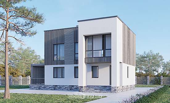 150-017-П Проект двухэтажного дома, небольшой домик из керамзитобетонных блоков Рославль | Проекты домов от House Expert