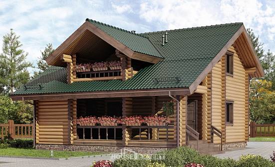 110-005-П Проект двухэтажного дома мансардой, экономичный коттедж из дерева Гагарин | Проекты домов от House Expert