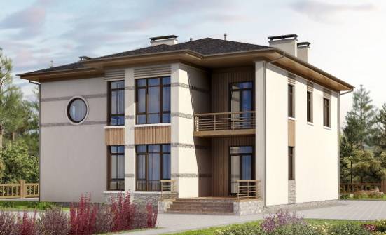 345-001-П Проект двухэтажного дома, современный дом из газосиликатных блоков Рославль | Проекты домов от House Expert