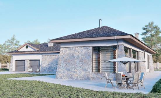 280-004-Л Проект одноэтажного дома, гараж, большой загородный дом из поризованных блоков Ярцево | Проекты домов от House Expert