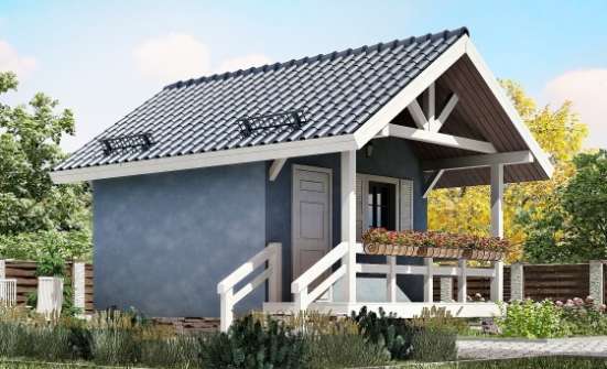 020-001-Л Проект одноэтажного дома, современный домик из бревен Вязьма | Проекты домов от House Expert