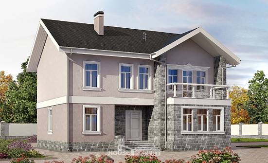 170-008-П Проект двухэтажного дома, экономичный коттедж из керамзитобетонных блоков Смоленск | Проекты домов от House Expert