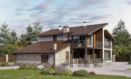 240-004-П Проект двухэтажного дома мансардой, гараж, красивый загородный дом из бризолита Гагарин | Проекты домов от House Expert