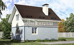 095-002-П Проект двухэтажного дома с мансардой, классический домик из арболита Рославль, House Expert
