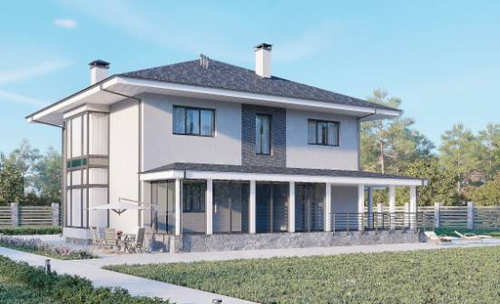 250-004-Л Проект двухэтажного дома, классический загородный дом из газосиликатных блоков Гагарин | Проекты домов от House Expert