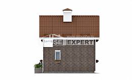 045-001-Л Проект двухэтажного дома мансардой, скромный дом из поризованных блоков Сафоново, House Expert