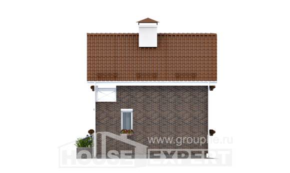 045-001-Л Проект двухэтажного дома мансардой, скромный дом из поризованных блоков Сафоново, House Expert