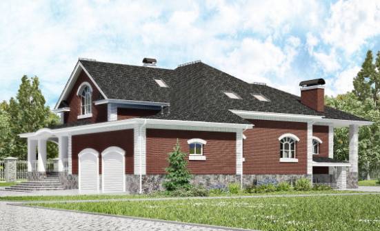 600-001-П Проект трехэтажного дома с мансардой и гаражом, красивый загородный дом из керамзитобетонных блоков, Сафоново
