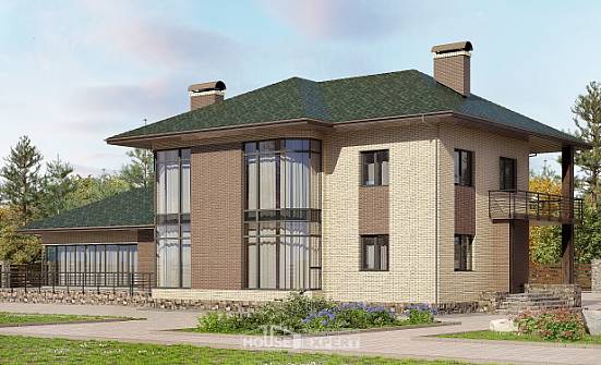 305-003-П Проект двухэтажного дома, огромный загородный дом из блока Смоленск | Проекты домов от House Expert