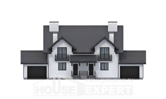 290-003-П Проект двухэтажного дома мансардный этаж, большой дом из теплоблока Гагарин, House Expert