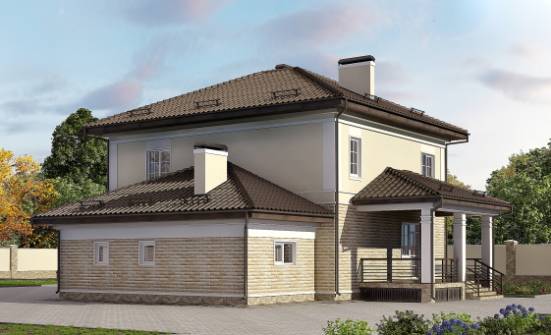220-007-П Проект двухэтажного дома, гараж, классический загородный дом из кирпича, Вязьма
