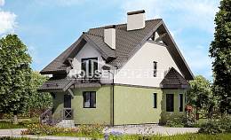 120-003-П Проект двухэтажного дома мансардный этаж, скромный дом из бризолита Смоленск, House Expert