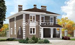 185-002-П Проект двухэтажного дома, доступный загородный дом из поризованных блоков Сафоново, House Expert