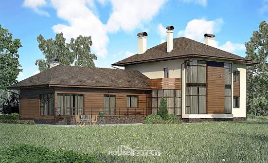 300-001-П Проект двухэтажного дома, уютный загородный дом из кирпича, Смоленск