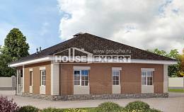 100-004-П Проект одноэтажного дома, доступный загородный дом из пеноблока Рославль, House Expert
