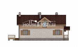 165-002-П Проект двухэтажного дома мансардой и гаражом, доступный загородный дом из пеноблока Сафоново, House Expert