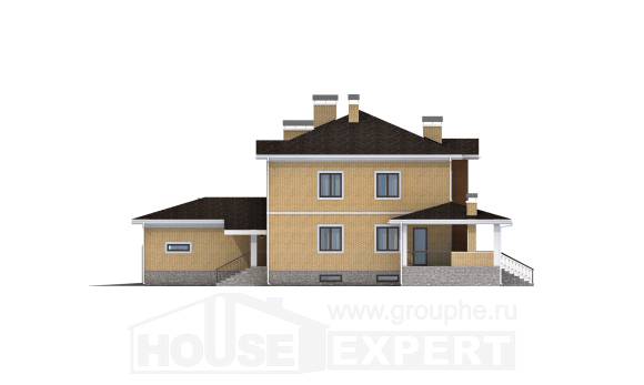 350-002-Л Проект трехэтажного дома и гаражом, большой загородный дом из кирпича, Ярцево