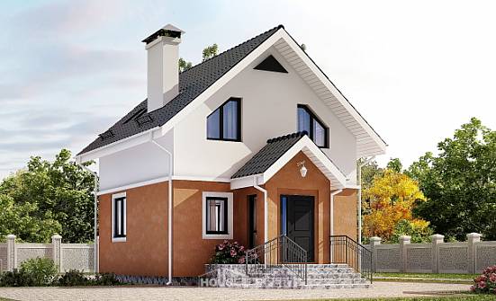 070-001-Л Проект двухэтажного дома с мансардным этажом, бюджетный загородный дом из твинблока, Рославль