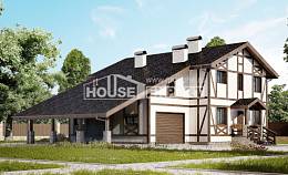 250-002-Л Проект двухэтажного дома с мансардным этажом, гараж, классический загородный дом из кирпича Смоленск, House Expert