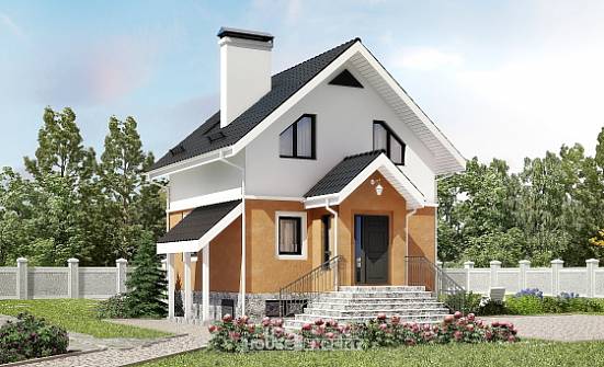 100-005-Л Проект трехэтажного дома мансардный этаж, классический коттедж из пеноблока Смоленск | Проекты домов от House Expert
