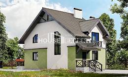 120-003-П Проект двухэтажного дома мансардой, уютный домик из газосиликатных блоков Вязьма, House Expert