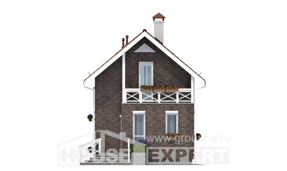 045-001-Л Проект двухэтажного дома с мансардой, простой загородный дом из арболита Смоленск, House Expert