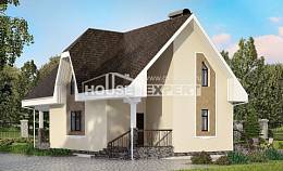 125-001-Л Проект двухэтажного дома с мансардой, простой домик из пеноблока Рославль, House Expert