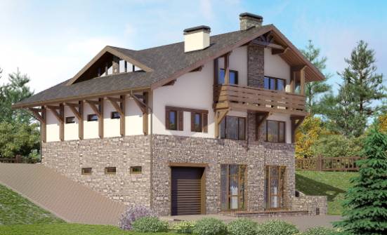 305-002-Л Проект трехэтажного дома с мансардой, уютный загородный дом из кирпича Гагарин | Проекты домов от House Expert