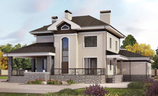 365-001-Л Проект трехэтажного дома, гараж, современный домик из кирпича Смоленск | Проекты домов от House Expert