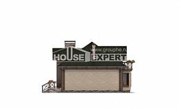180-010-П Проект двухэтажного дома мансардой, гараж, современный коттедж из блока Десногорск, House Expert