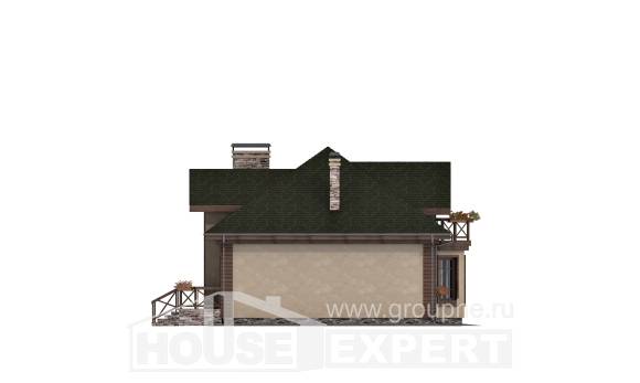 180-010-П Проект двухэтажного дома мансардой, гараж, современный коттедж из блока Десногорск, House Expert