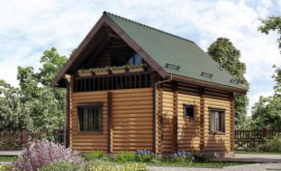 080-003-П Проект двухэтажного дома, скромный коттедж из дерева, Десногорск