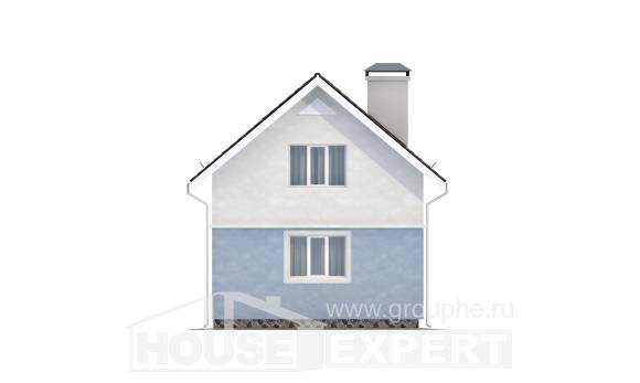 095-002-П Проект двухэтажного дома мансардой, бюджетный загородный дом из бризолита Рославль, House Expert
