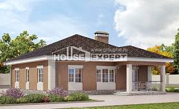 100-004-П Проект одноэтажного дома, компактный загородный дом из теплоблока Вязьма, House Expert