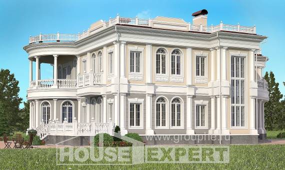 505-001-П Проект двухэтажного дома, гараж, большой домик из арболита Рославль, House Expert