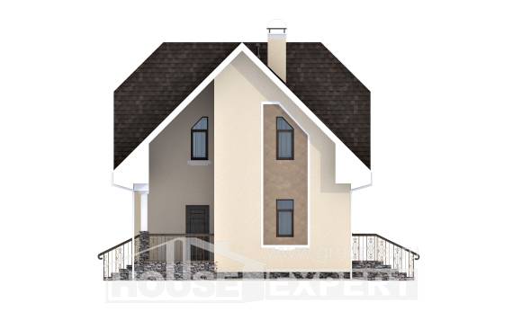 125-001-Л Проект двухэтажного дома с мансардным этажом, экономичный загородный дом из керамзитобетонных блоков Гагарин, House Expert