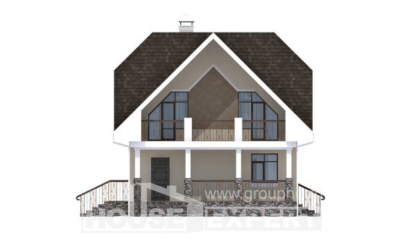 125-001-Л Проект двухэтажного дома с мансардным этажом, красивый дом из твинблока Вязьма, House Expert