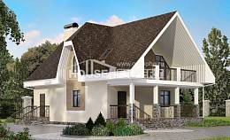 125-001-Л Проект двухэтажного дома мансардный этаж, простой загородный дом из бризолита Рославль, House Expert