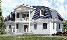 210-004-Л Проект двухэтажного дома с мансардой, красивый дом из газобетона, Смоленск