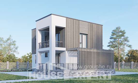 150-017-П Проект двухэтажного дома, недорогой дом из теплоблока, Сафоново