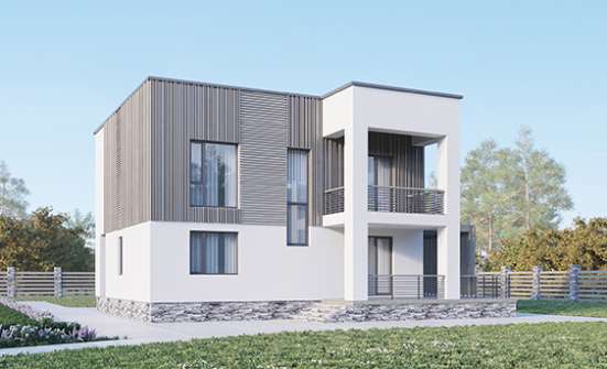 150-017-П Проект двухэтажного дома, небольшой коттедж из газосиликатных блоков, Рославль