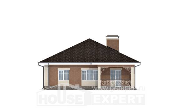 100-004-П Проект одноэтажного дома, недорогой загородный дом из теплоблока Рославль, House Expert