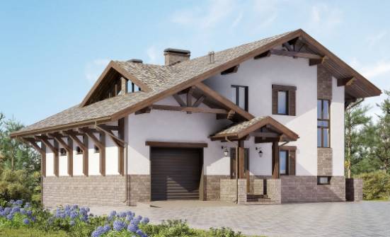 305-002-П Проект трехэтажного дома мансардой и гаражом, огромный дом из кирпича, Ярцево