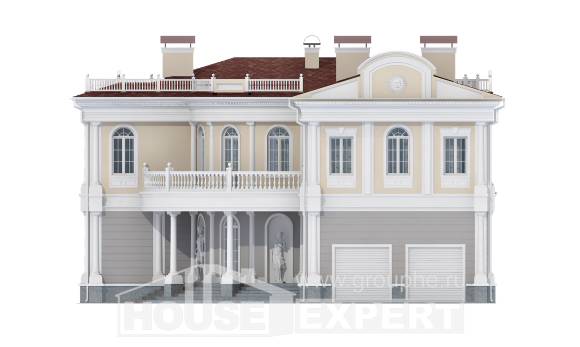 505-001-П Проект двухэтажного дома и гаражом, классический домик из блока Десногорск, House Expert