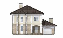 220-007-П Проект двухэтажного дома и гаражом, простой дом из кирпича Гагарин, House Expert