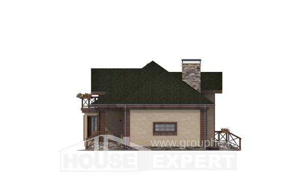 180-010-П Проект двухэтажного дома мансардой, гараж, красивый домик из теплоблока Гагарин, House Expert